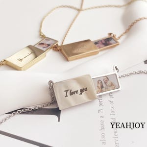 Benutzerdefinierte Foto Locket Halskette: Edelstahl Falten Umschlag Medaillon