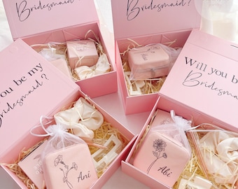 Bridesmaid Proposal Gift Box Set, Glass Coffee Cup, Jewelry Box