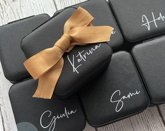 Portagioielli in pelle personalizzato: regalo per damigella d'onore, portagioielli da viaggio