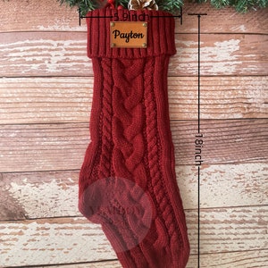 2023Family Christmas Stocking,Leather Patch Christmas Stockings,Knitted Christmas Stockings,Christmas Stockings With Name,Holiday Stockings zdjęcie 3