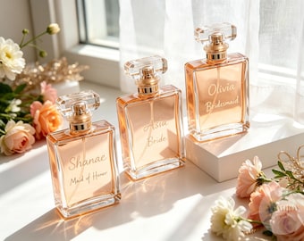 Frasco de perfume de vidrio grabado personalizado, regalo para la fiesta nupcial, regalo para damas de honor, madre de la novia/el novio.