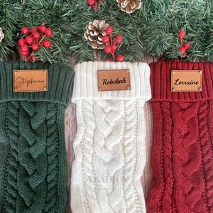 2023Family Christmas Stocking,Leather Patch Christmas Stockings,Knitted Christmas Stockings,Christmas Stockings With Name,Holiday Stockings zdjęcie 6