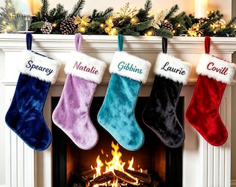 Geborduurde kerstkousen, bijpassende kerstkousen voor het hele gezin (2026), kerstdecoratie, feestelijke kerstkousen, decoratie voor de schoorsteenmantel, kerstsokken