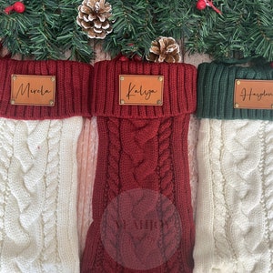 2023Family Christmas Stocking,Leather Patch Christmas Stockings,Knitted Christmas Stockings,Christmas Stockings With Name,Holiday Stockings zdjęcie 9