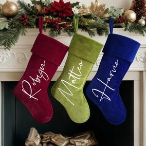 Personalized Velvet Christmas Stockings: Holiday Decor, Xmas Gift