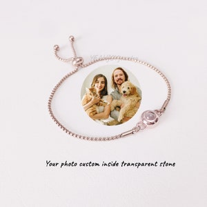Custom Photo Projection Bracelet Minimalist Pet Memorial Jewelry Trendy Best Friend Gift Wedding bridesmaid gifts Rose