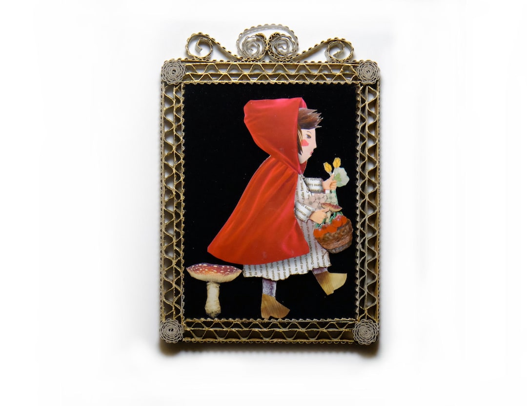 Little Red Riding Hood Christmas Ornament One-of-a-kind Handmade Paper ...