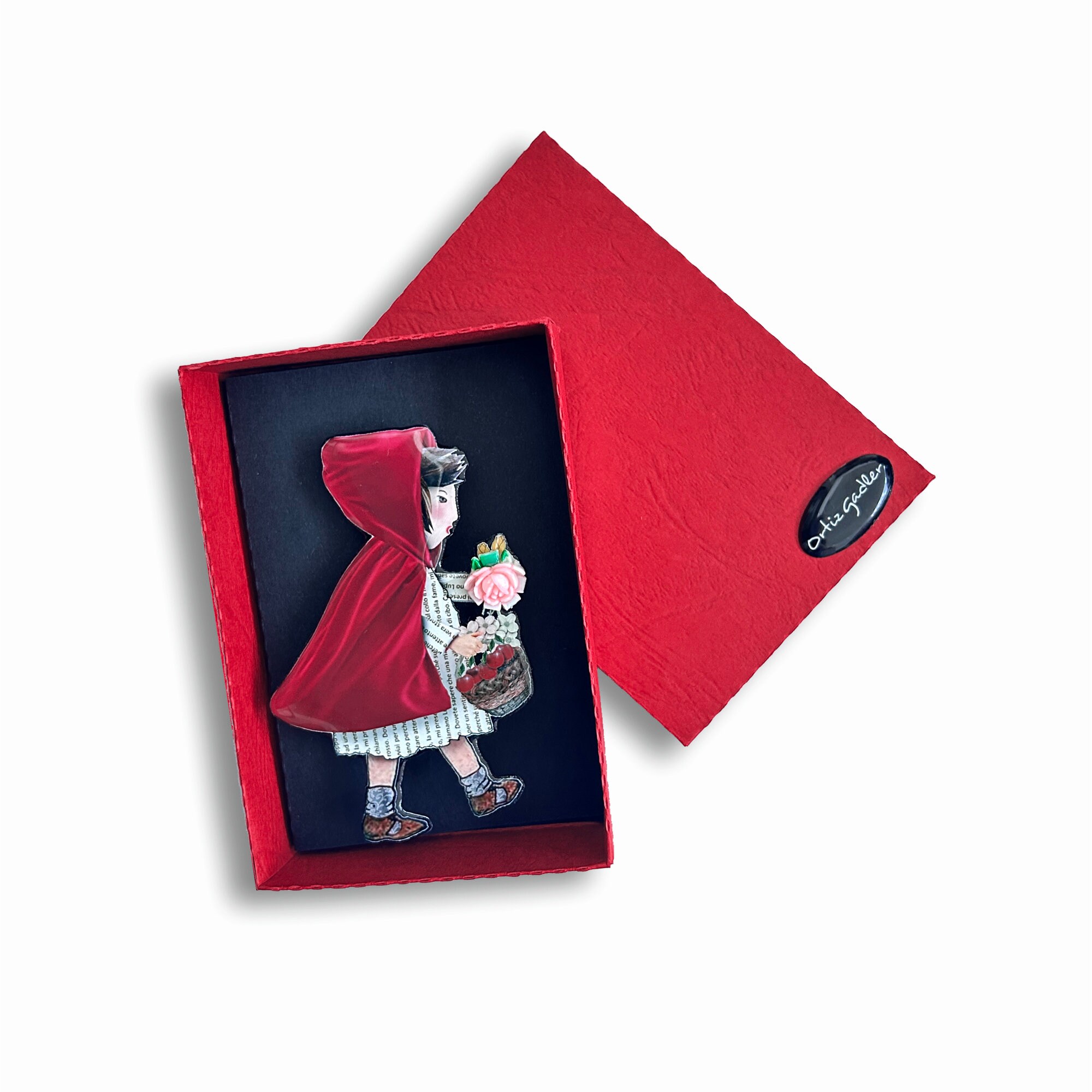 Broche Ancienne Argent 925 - Le Petit Chaperon Rouge - Bijou Vintage