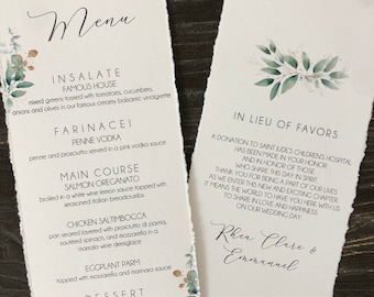 Menù di nozze Greenery: cena floreale con acquerello (9x4)