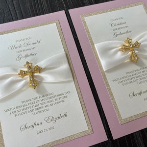 Tarjeta de agradecimiento para el padrino / madrina / padrino