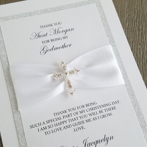 Godparent Thank You Card for Baptism or Christening Etsy