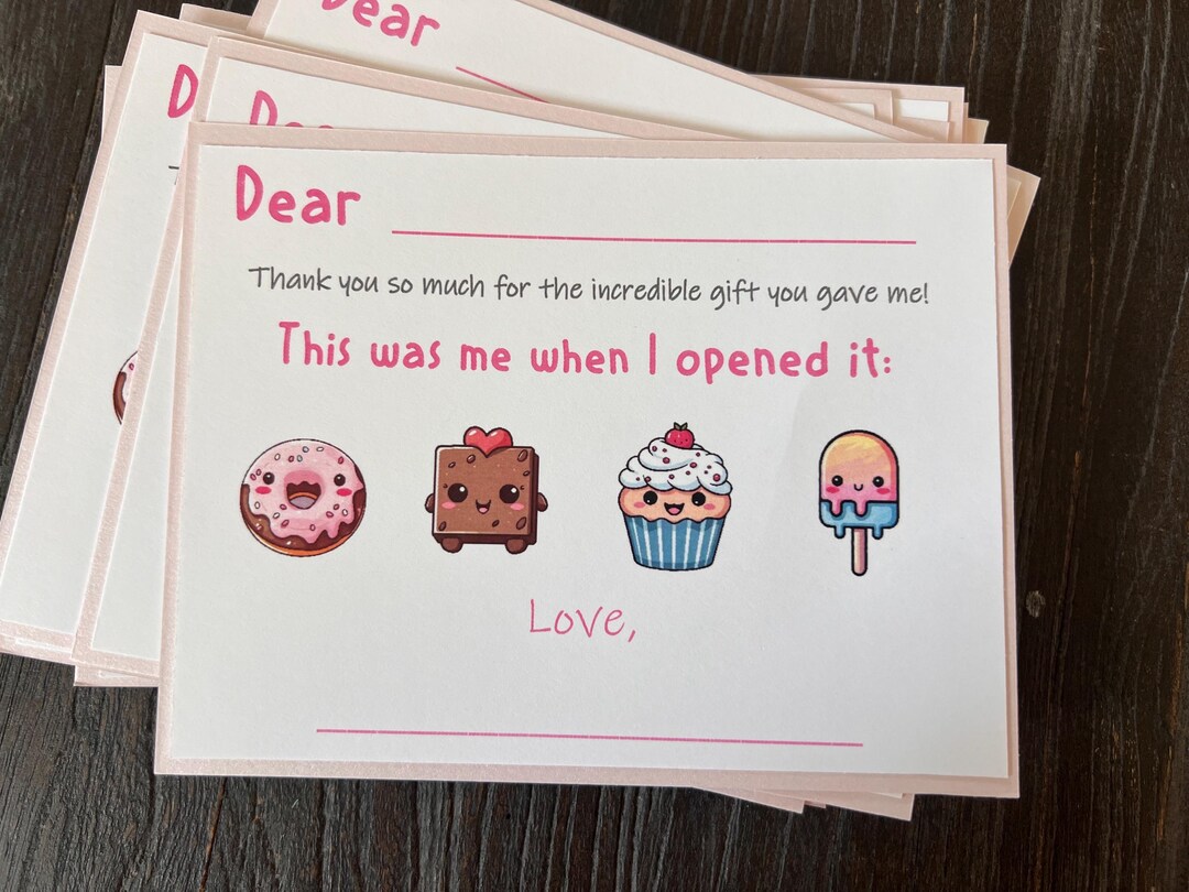Sweet Treats Fill-in Thank You Cards: Kids DIY Notes - Etsy