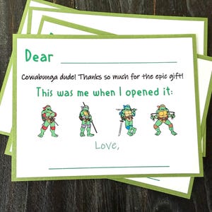 Briefpapierset Teenage Mutant Ninja Turtles voor kinderen - invulbare notitiekaarten | TMNT