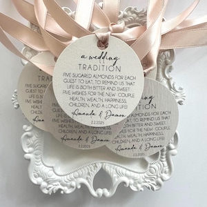 Jordanien Mandeln Favor Tag, Ein italienischer Tradition Favor Tag, gezuckerte Mandeln Hochzeit Gunsten Tag, Hochzeit Tradition Tag