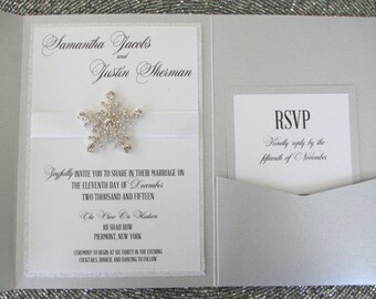 Invitación de boda invernal con copos de nieve, Invitación de invierno, Tarjeta de invierno, Invitación con copos de nieve, Invitación de paraíso invernal