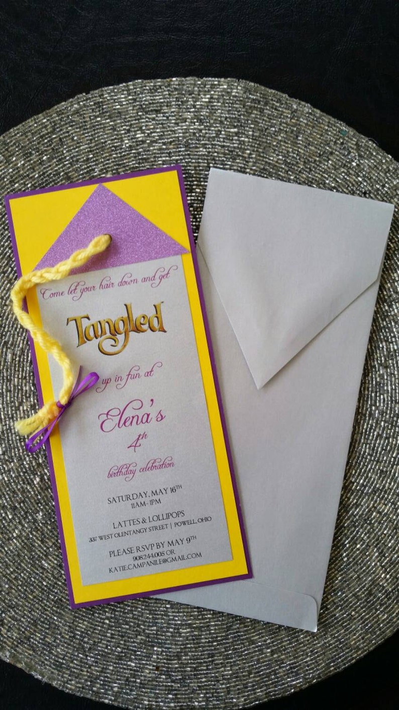 Tangled Rapunzel Birthday Invitation