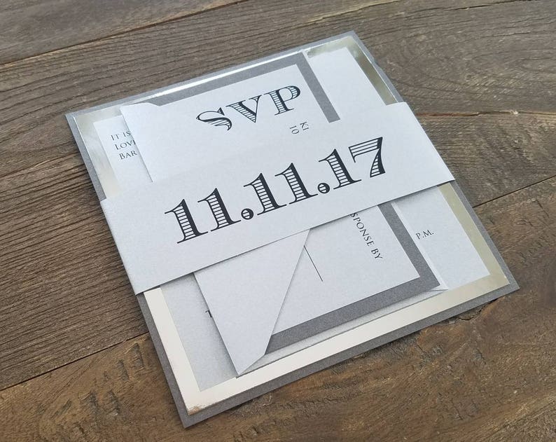 Silver Bar Mitzvah Invitation Set Bat Mitzvah Invite Bar And Etsy