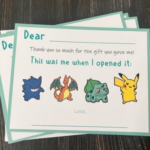 Juego de papelería de Pokémon para niños: tarjetas con espacios en blanco para completar