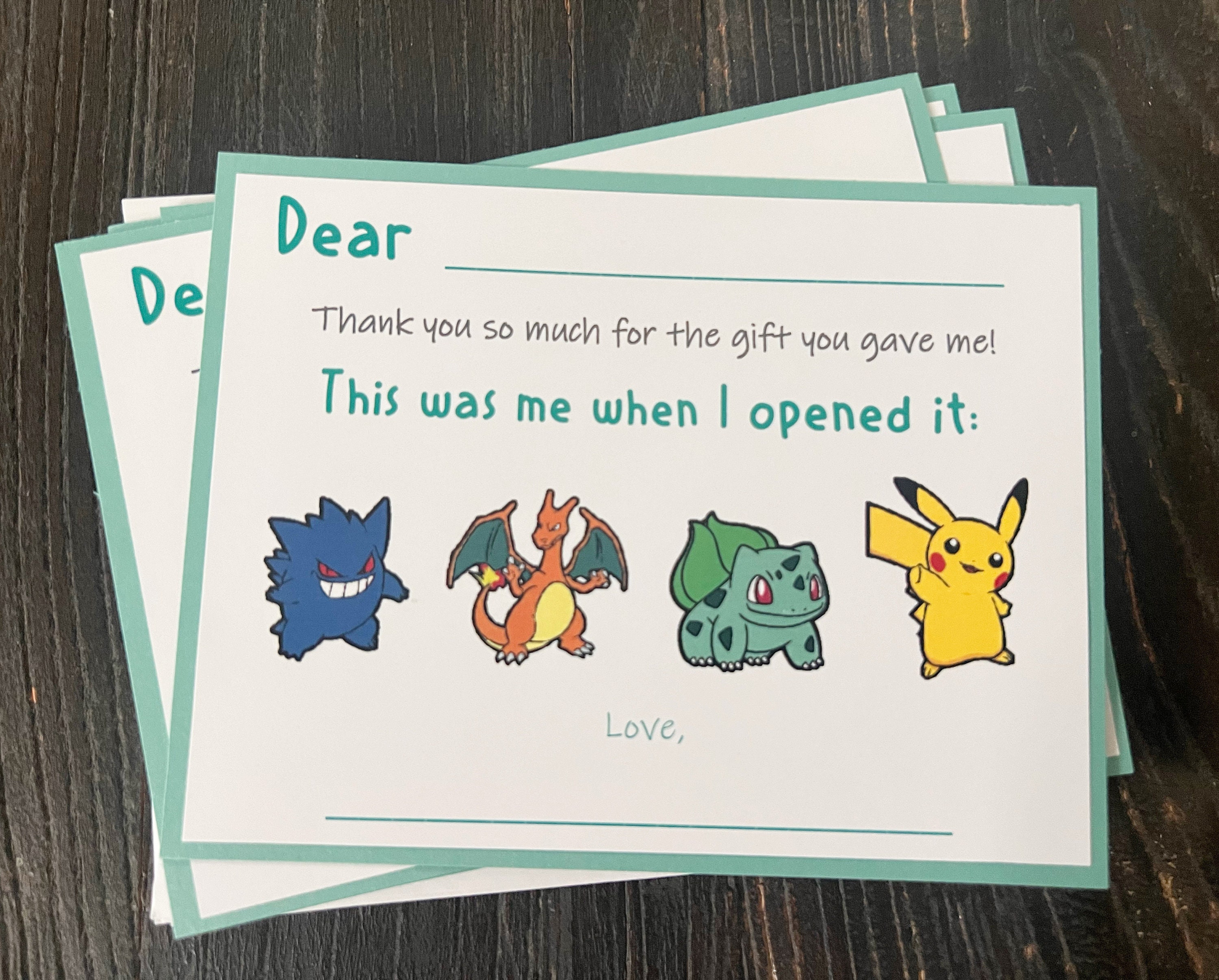Kids Pokemon Stationery Set - Fill-in-the-blank Note Cards - Etsy