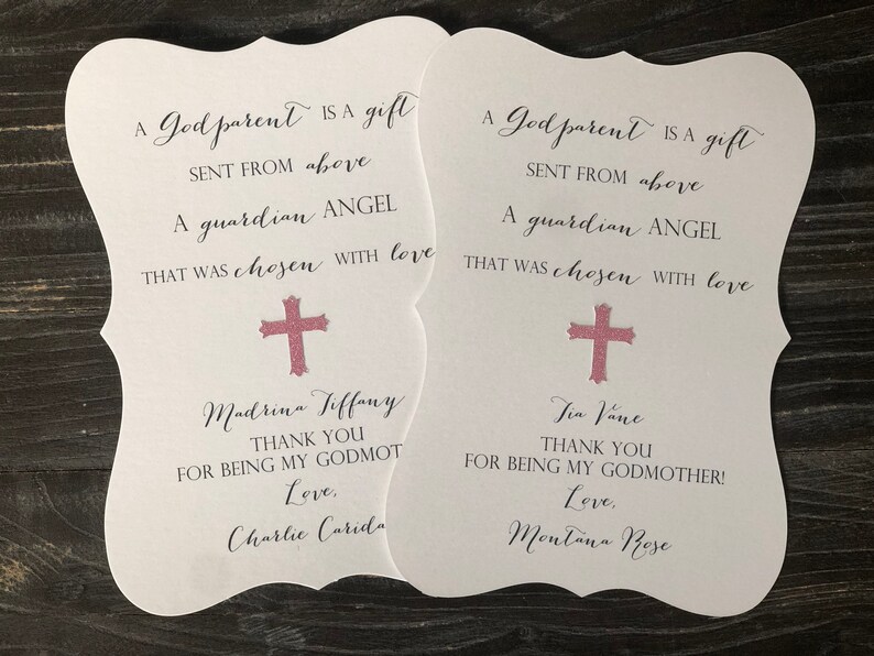 Godparent Thank You Card Baptism Card Etsy