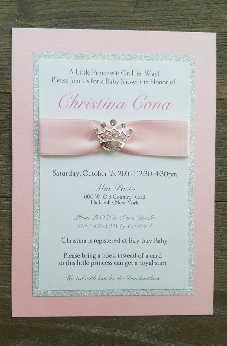 Handmade Pink Baby Shower Invitation Princess Baby Shower Etsy Handmade Pink Baby Shower Invitation Princess Baby Shower Etsy