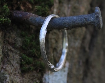 Sterling Silver Twig Band Twig Ring Silver Real Branch Ring Cast from Real Twig Woodland Wedding Band Nature Ring Twig Wedding Ring