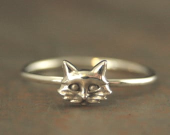 Kitty Cat Ring You've Cat to be Kitten Me Silver Cat Ring Cat Head Ring Feline Ring Stackable Cat Ring The Cats Meow Ring Cat Lady Jewelry