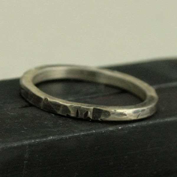 Rustic Silver Ring - Etsy