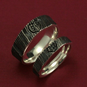 Personalized Wedding Rings 4 Ever Sweethearts Set Custom Tree - Etsy