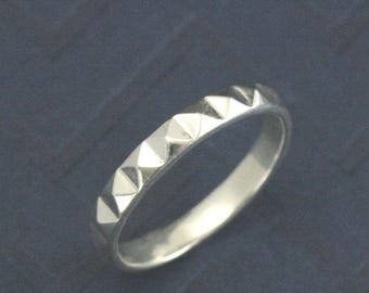 Spike Ring--Silver Stacker Ring--Pyramid Ring--Silver Spike Ring--Punk Rock Band--Geometric Ring--Silver Stacking Ring--Punk Rock Jewelry