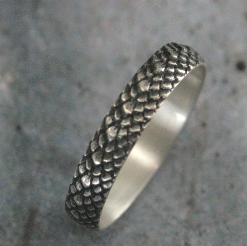 Snake Skin Pattern Rings Snakeskin Ring Dragon Ring Silver Wedding Band Silver Wedding Ring ...