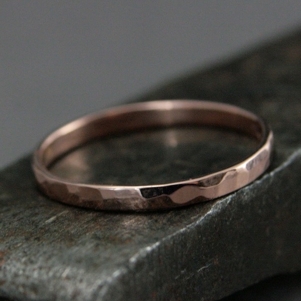14 Karat Rose Gold Wide Textured Ring main image 1