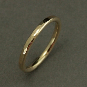 Gold Lava Band-14K Gold Stacking Ring-Wedding Band-Simple Hammered Band Your CHOICE of Finish