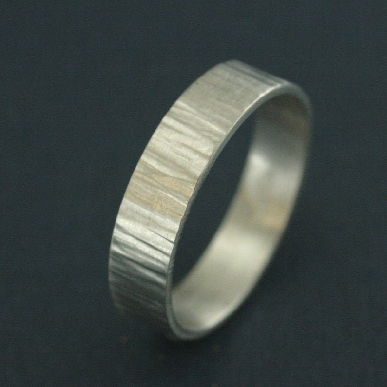 Men's Rustic Ring Men's Gold Band Gold Bark Ring - Etsy