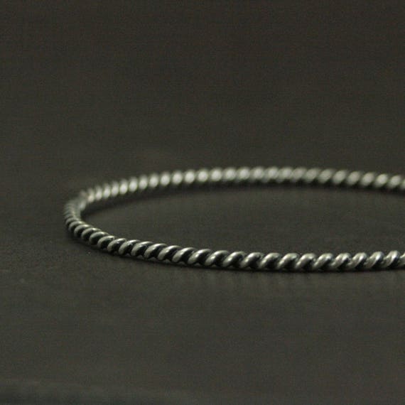 Twist and Shout Bangle--rope Bangle--rope Bracelet--silver
