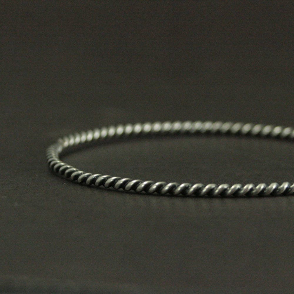 Twist and Shout Bangle--rope Bangle--rope Bracelet--silver