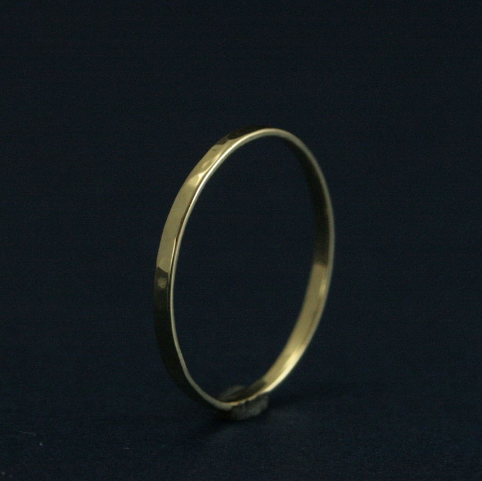 Thin Hammered 18K Gold Bandthin 18K Gold Ringsolid 18K Etsy