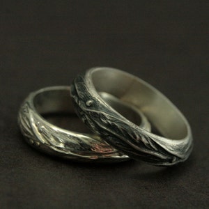 Elven Ring Silver Leaf Design Ring Fantasy Inspired Mens Ring Woodland Ring Mens Wedding Ring Nature Inspired Jewelry Elven Band Leaf Ring image 4
