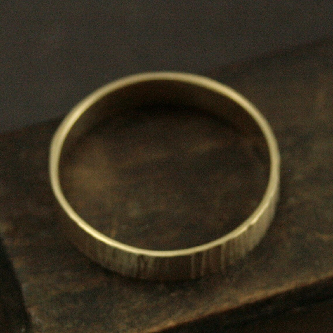 Men's Rustic Ring Men's Gold Band Gold Bark Ring - Etsy