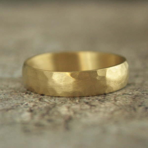 Hammered Gold Band - Etsy