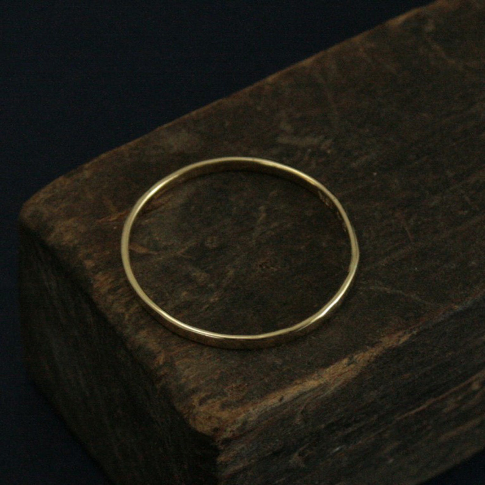 Thin Hammered 18K Gold Bandthin 18K Gold Ringsolid 18K Etsy