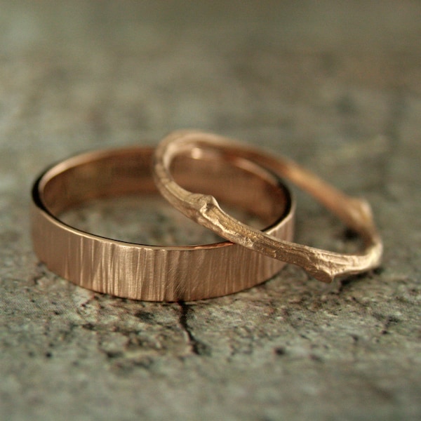 Mens Rose Gold Rings Etsy