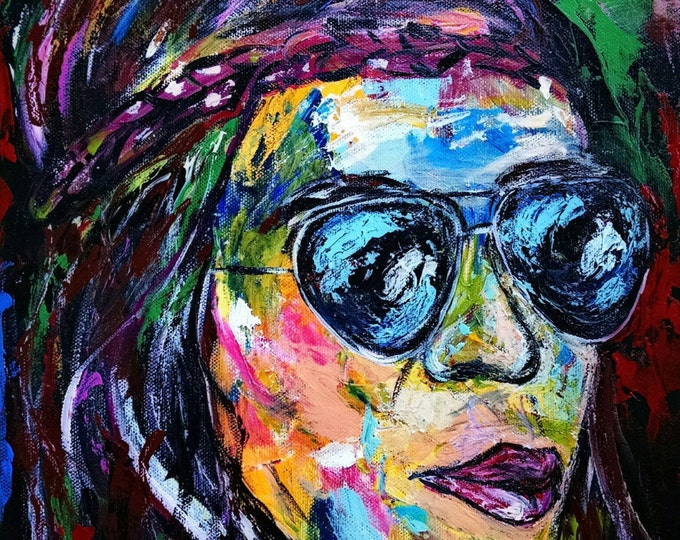 Abstract Colorful Woman Portrait Original Painting Etsy