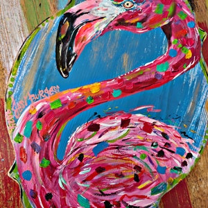 Colorful Flamingo Original Art Painting