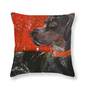Decorative Throw Pillow From My Original Bluetick Coonhound Painting