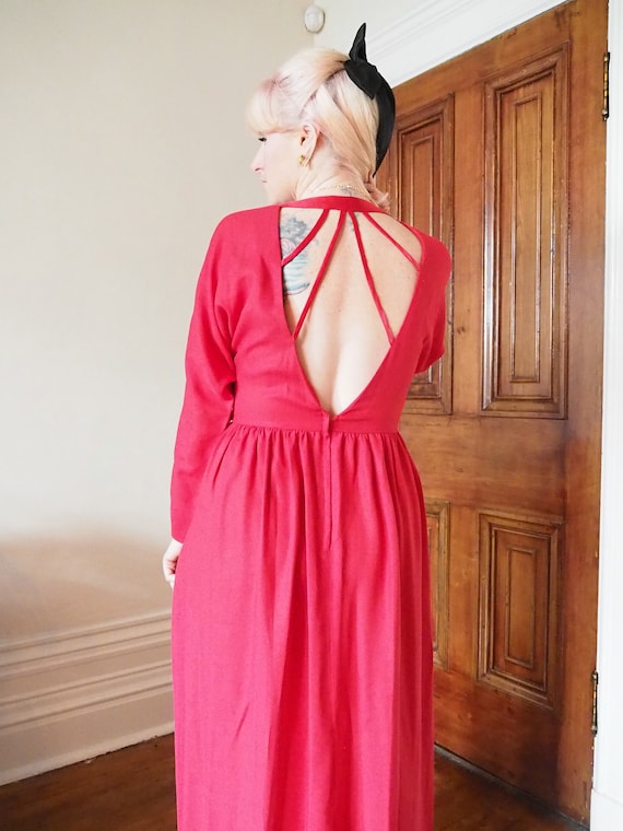 1970S RED MAXI DRESS - Original 1970s 1980s Brigh… - image 6