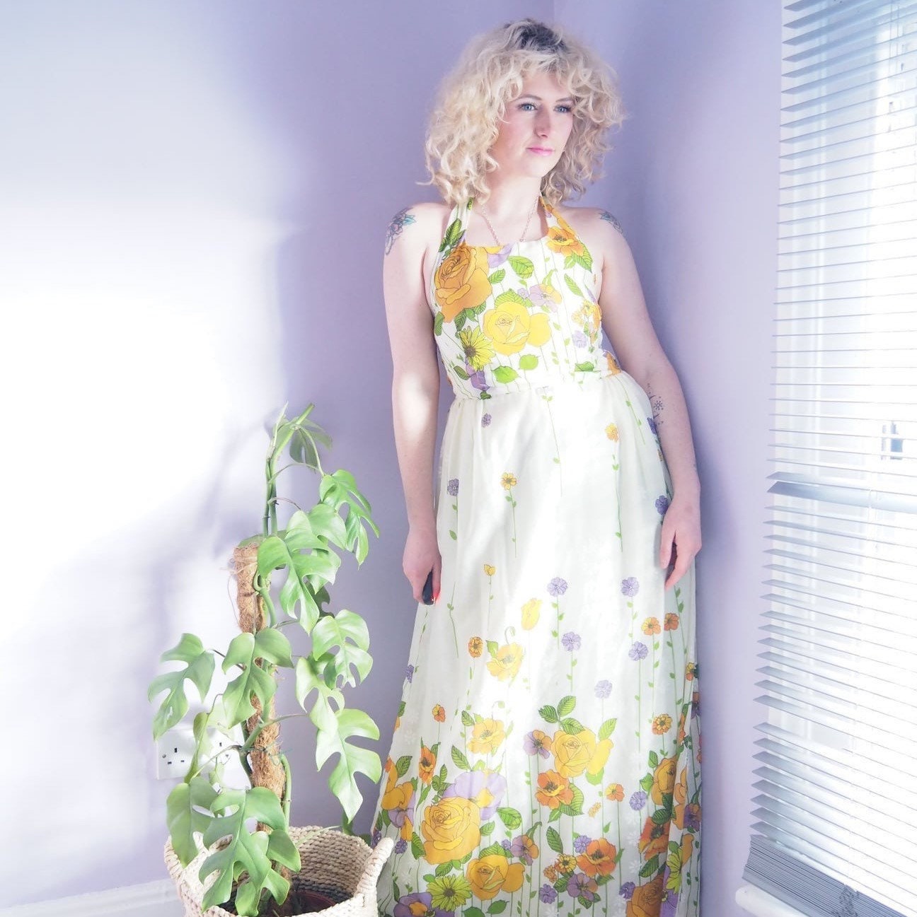 Vintage Empire Line Summer Halter Neck Dress Code101 - Etsy