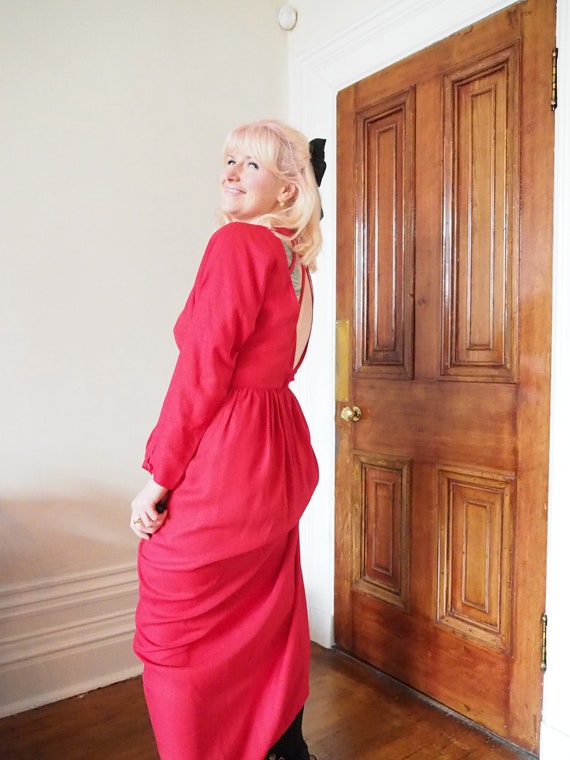 1970S RED MAXI DRESS - Original 1970s 1980s Brigh… - image 8