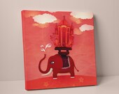 TABLE ART * Illustration Elephant by SEVEUSMZ. Table 20x20 cm or 40x40 cm.