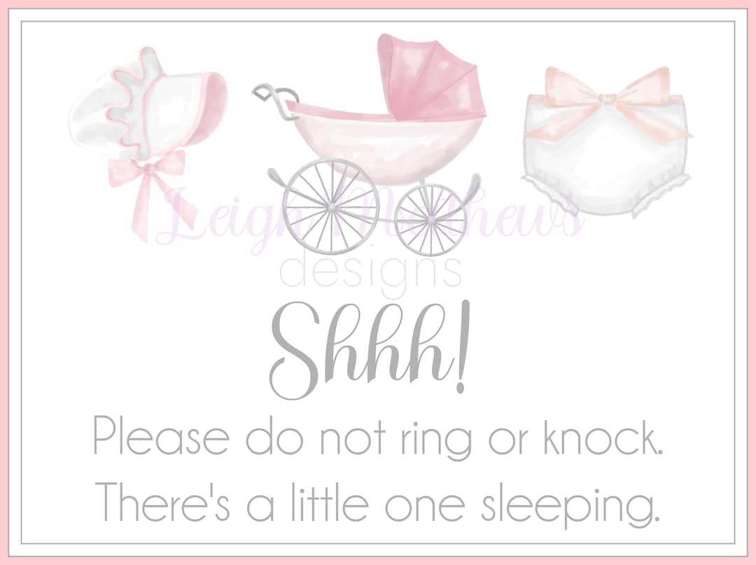 Baby Girl Sleeping Sign, Printable Sign, Instant Download, Baby Sign